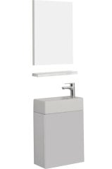 Pikola 50 Cm Set (Lavabo Dolabı+Ayna+Etajer) Beyaz