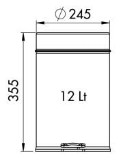 Amortisörlü Pedallı Çöp Kovası 12 Lt.