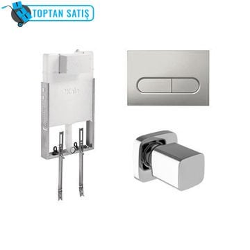 Versus Gömme Rezervuar Set (Capsule Mat Krom Panel + V200 Stop Valf)